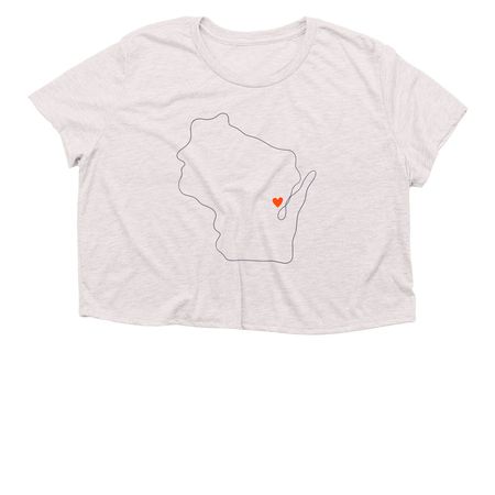 Love for the Fox Cities, a Heather Dust Women?s Flowy Cropped Tee