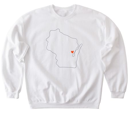 Love for the Fox Cities, a White Softstyle Crewneck Sweatshirt