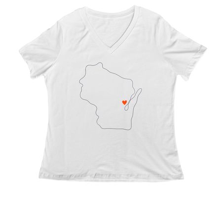 Love for the Fox Cities, a White Women's Relaxed V-Neck Tee