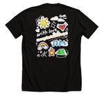 with love, a Solid Black Blend Premium Unisex Tee (back-view)