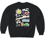 with love, a Black Softstyle Crewneck Sweatshirt (back-view)