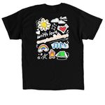 with love, a Black Classic Unisex Tee (back-view)