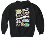 with love, a Black Gildan Softstyle Pullover Hoodie (back-view)