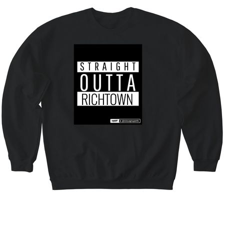 Straight Outta Richtown, a Black Softstyle Crewneck Sweatshirt