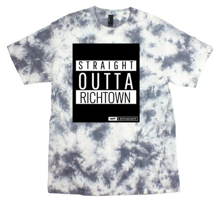 Straight Outta Richtown, a Grey Crystal Tie Dye Tee