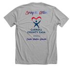 Plant Seeds of Hope with Carroll CASA, a Athletic Heather Premium Unisex Tee (back-view)
