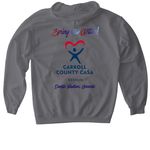 Plant Seeds of Hope with Carroll CASA, a Charcoal Gildan Softstyle Pullover Hoodie (back-view)