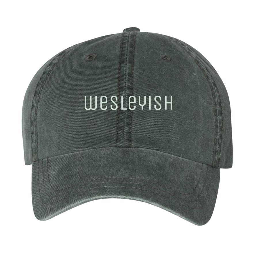 Wesleyish, a Forest Printed Pigment Dye Baseball Cap