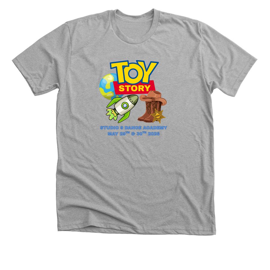 2026 Studio 9 Dance Academy Toy Story, a Athletic Heather Premium Unisex Tee
