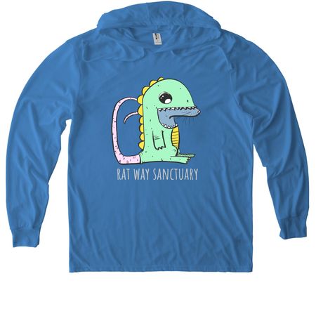 Dino Rat, a Azure Blue Allmade Eco Triblend Hoodie Tee