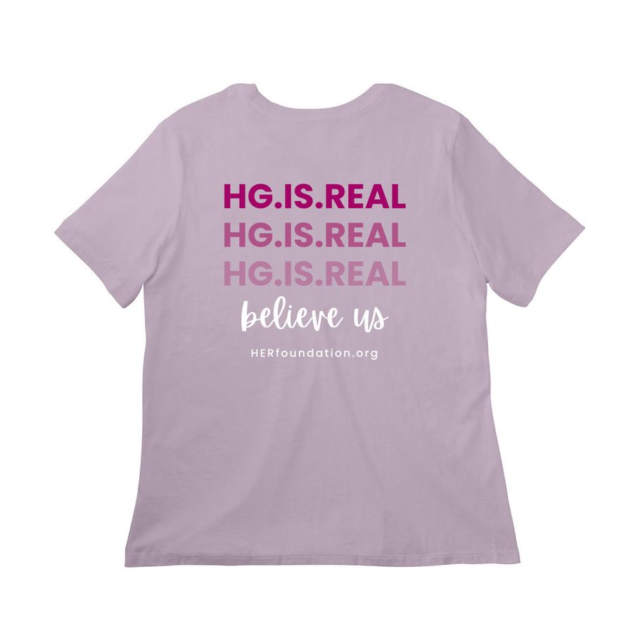 HER Foundation Believe Us Tee, a Light Violet Women?s Relaxed Cotton Tee