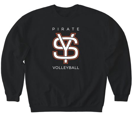 SYHS Girls Volleyball, a Black Softstyle Crewneck Sweatshirt