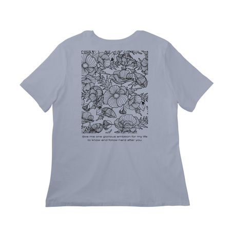 Women?s Relaxed Cotton Tee&nbsp;, a Vintage Denim Women?s Relaxed Cotton Tee (back-view)