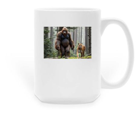 The Cryptid and the Cougar, a White Large Coffee Mug