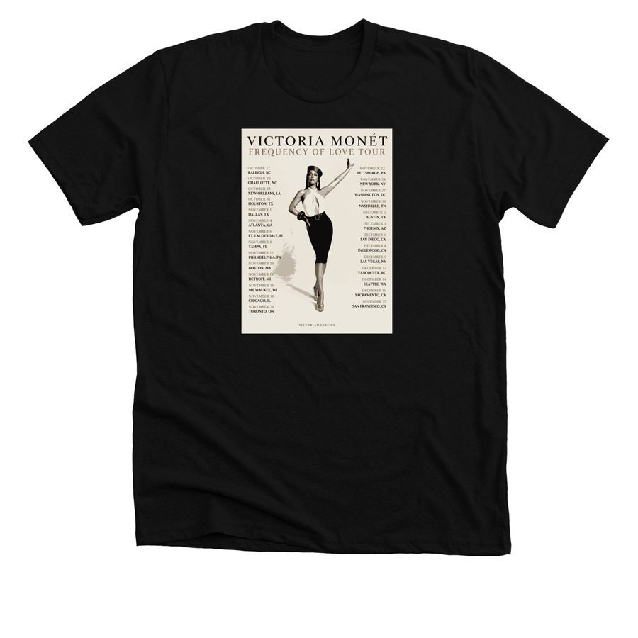 Victoria Monet Frequency of Love Tour 2026, a Solid Black Blend Premium Unisex Tee