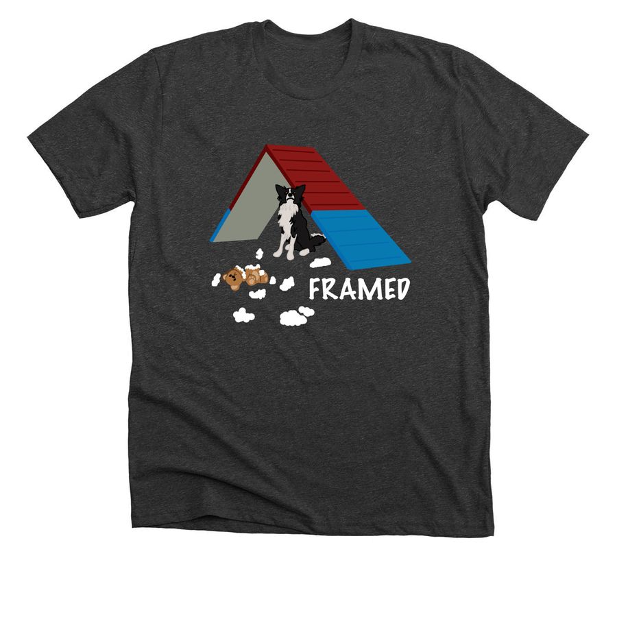 Framed, a Dark Grey Heather Premium Unisex Tee
