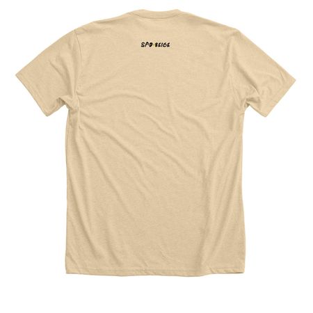 "Having Fun 'Tisn't Hard" library card tee, a Heather Soft Cream Premium Unisex Tee (back-view)