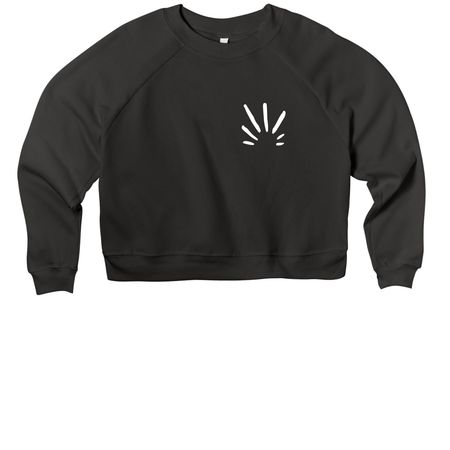 Lounge Tops&nbsp;, a Black Women's Premium Cropped Raglan Sweatshirt