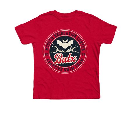 Youth Batx Adaptive Swim Team 2025, a Heather Red Premium Youth Tee