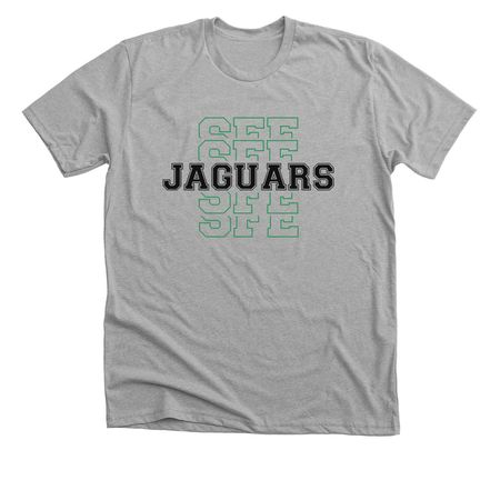 Split SFE Jaguars, a Athletic Heather Premium Unisex Tee