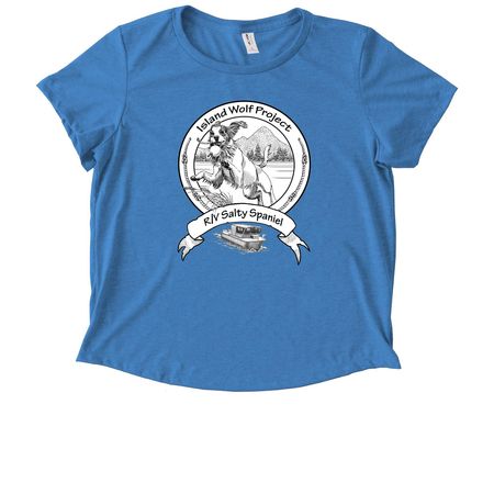 Island Wolf Project, a Azure Blue Allmade Eco Triblend Women?s Scoop Neck Tee