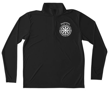 RT Active Wear Lungs, a Black Unisex Performance Quarter Zip Pullover
