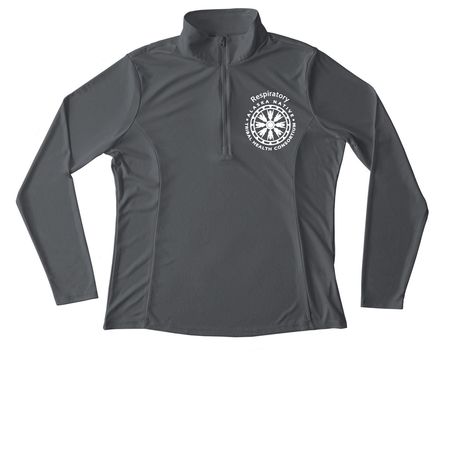 RT Active Wear Lungs, a Iron Grey Women's Performance Quarter Zip Pullover
