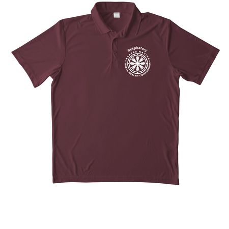 RT Active Wear Lungs, a Maroon Unisex Performance Polo