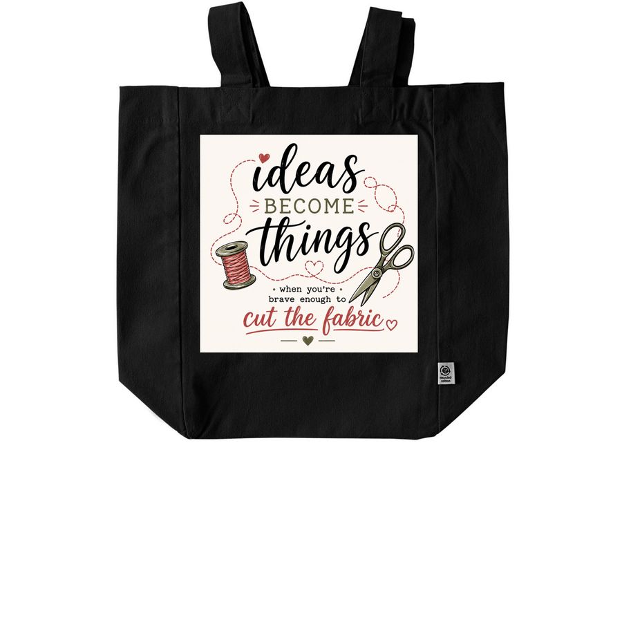 The Makers Collection - Sewing, a Black Recycled Cotton Tote Bag