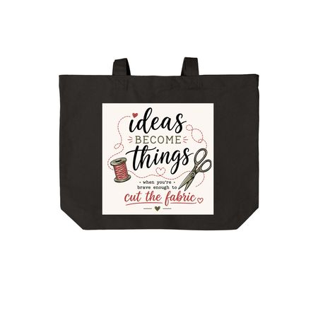 The Makers Collection - Sewing, a Deep Black Cotton Canvas Tote Bag