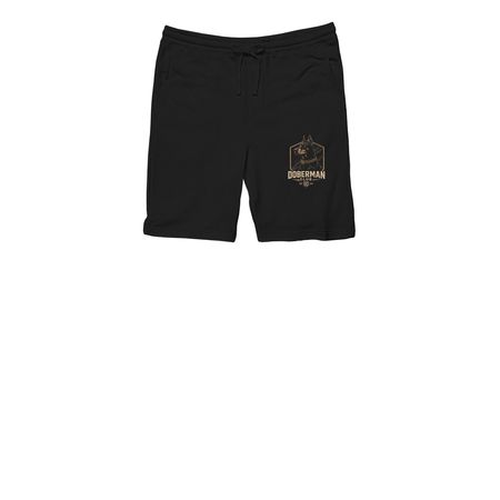 Doberman Club, a Black Midweight Fleece Shorts