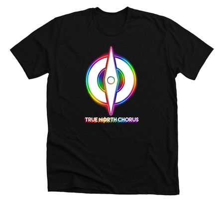 Neon Compass, a Solid Black Blend Premium Unisex Tee