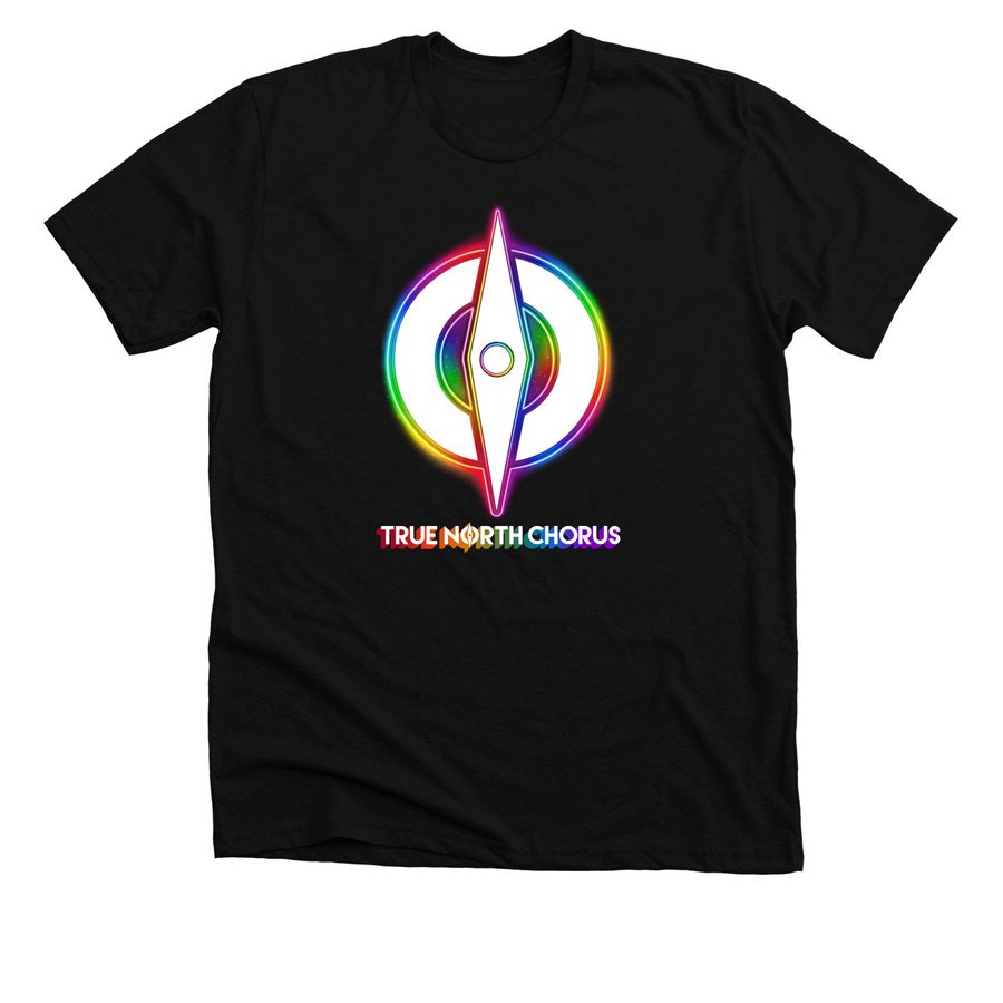 Neon Compass, a Solid Black Blend Premium Unisex Tee