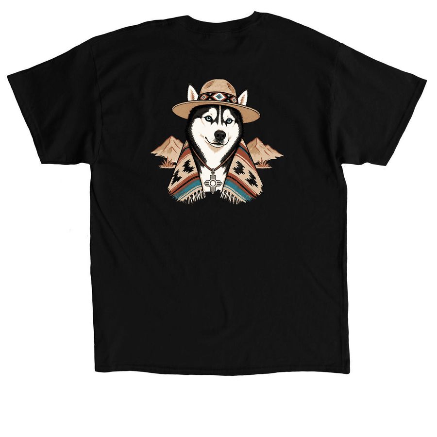 New Mexican Husky, a Black Classic Unisex Tee (back-view)