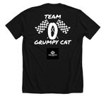 Shrug, a Solid Black Blend Premium Unisex Tee (back-view)