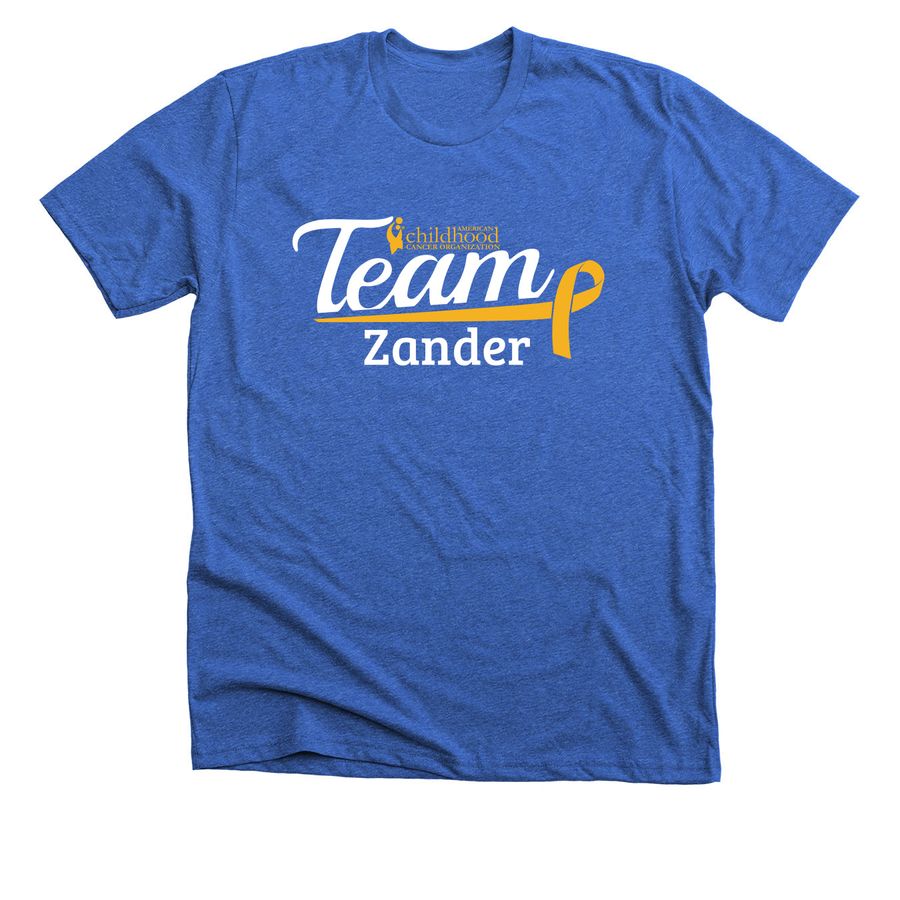 Team Zander, a Heather True Royal Premium Unisex Tee