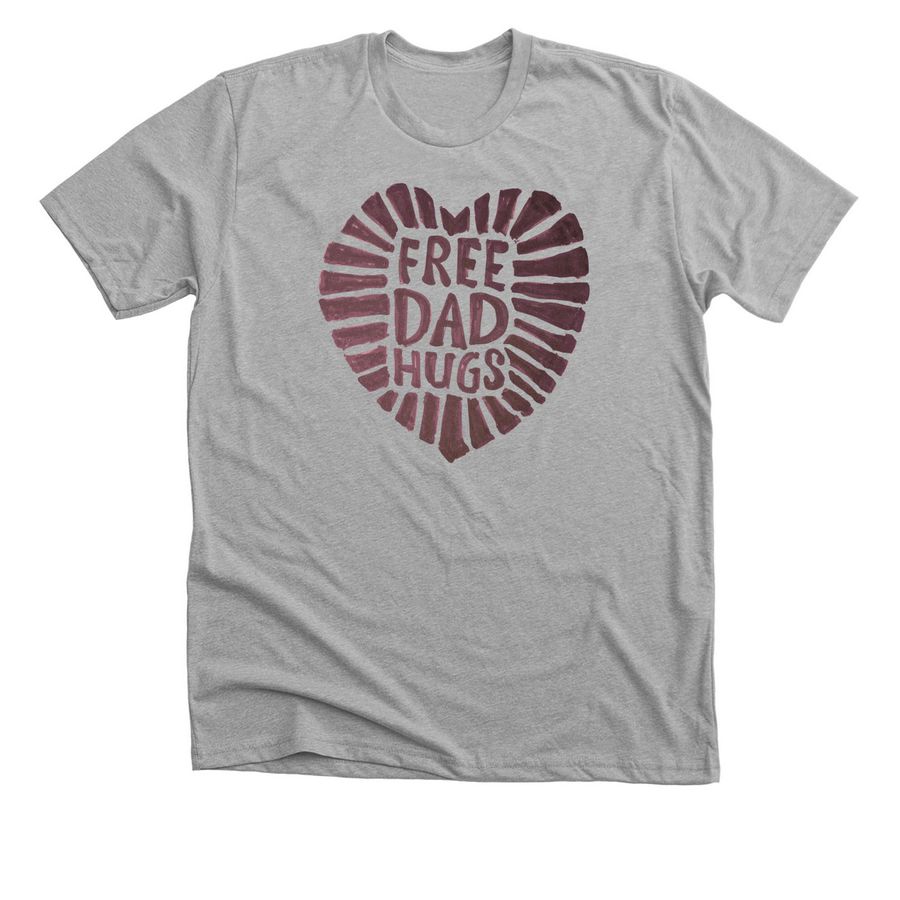 Free Dad Hugs, a Athletic Heather Premium Unisex Tee