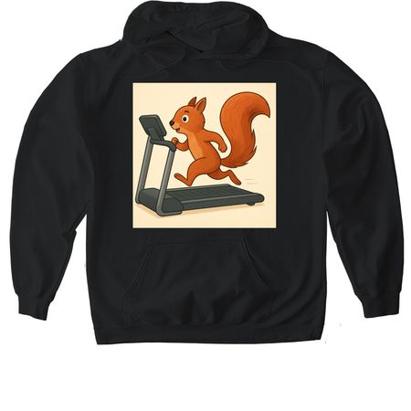 The Squirrel T-Shirt, a Black Gildan Softstyle Pullover Hoodie