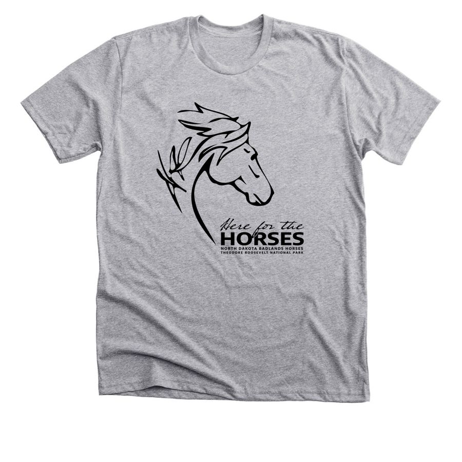 HERE FOR THE HORSES, a Athletic Heather Premium Unisex Tee