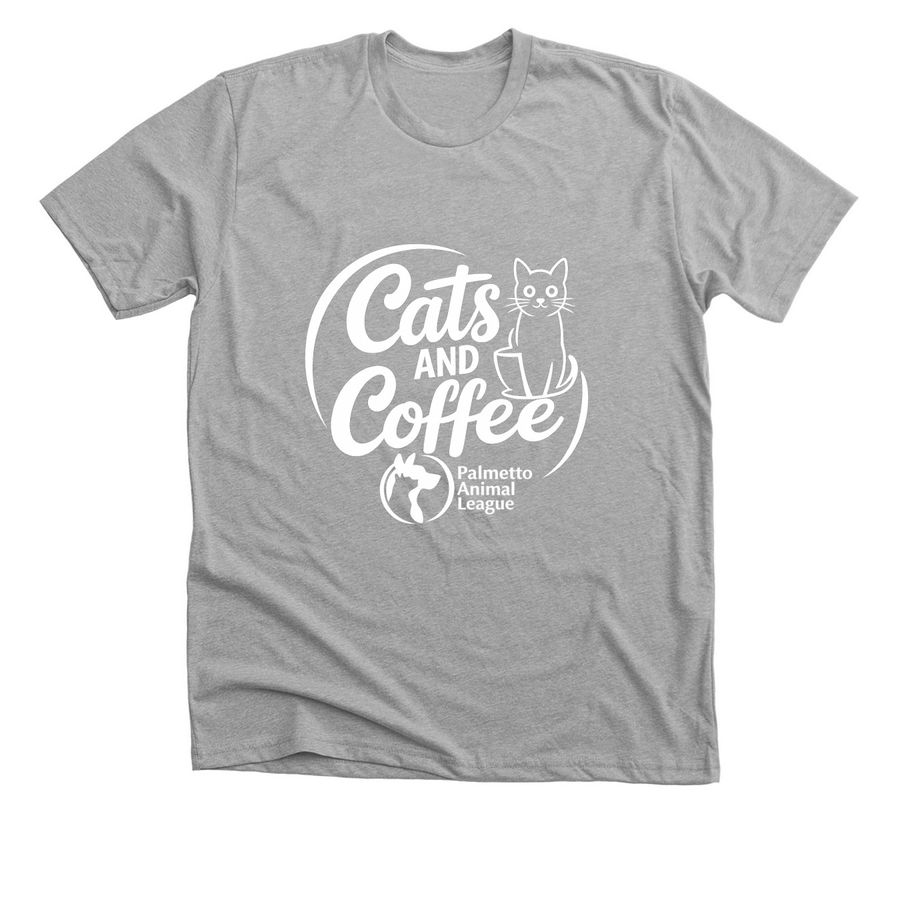 Cats and Coffee, a Athletic Heather Premium Unisex Tee