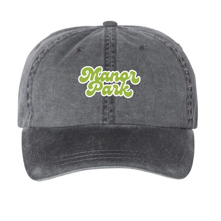 Hats, a Black Printed Pigment Dye Baseball Cap