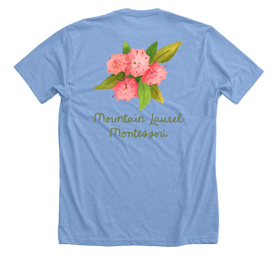 Outside, every day, a Heather Carolina Blue Premium Unisex Tee (back-view)
