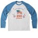 2026 Bird Rock 4th of July Parade, a Azure Blue/ Bright White Allmade Eco Triblend Colorblock Raglan Long Sleeve Tee