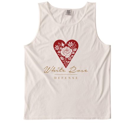 White Rose Defense Logo Shirts, a Ivory Comfort Colors Tank Top