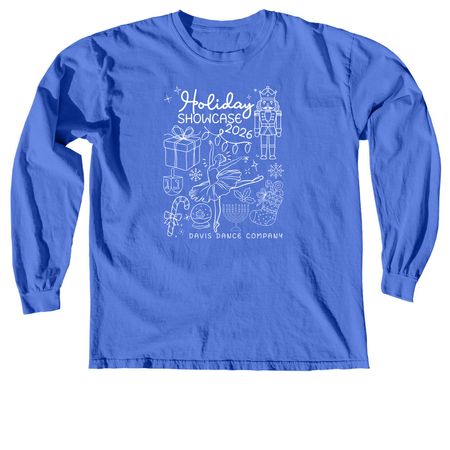 Holiday Showcase 2026, a Flo Blue Comfort Colors Long Sleeve Tee