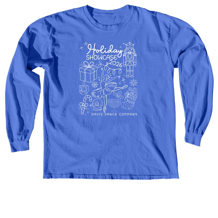 Holiday Showcase 2026, a Flo Blue Comfort Colors Long Sleeve Tee