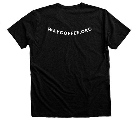 2 Cor. 12:9, a Black Heather Premium Unisex Tee (back-view)