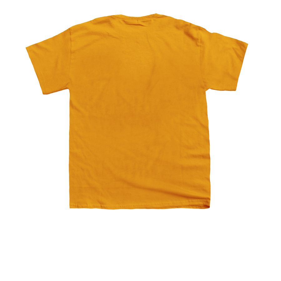 Pharma-Free, a Gold Youth Unisex Tee (back-view)