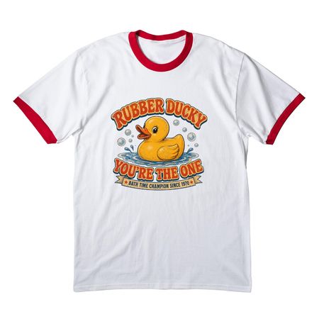Rubber Ducky, You?re the One Vintage T-Shirt, a White/ Red Cotton Ringer Tee