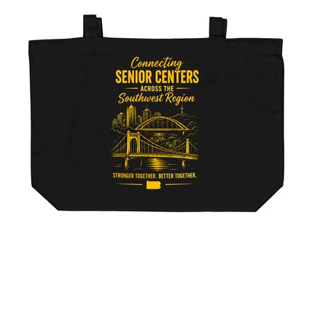 Southwest Region, a Black Large Organic Cotton Tote Bag